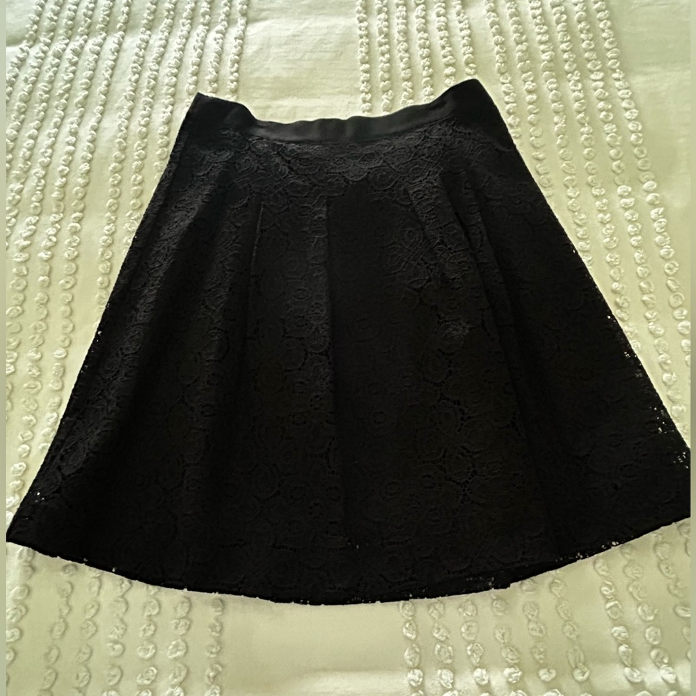 Loft Black Lace Skirt Size 8 Petite Hidden Zip & Fully Lined BNWOT